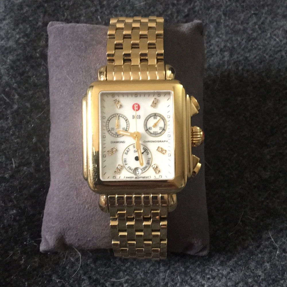 Michele - Deco Gold Diamond Watch